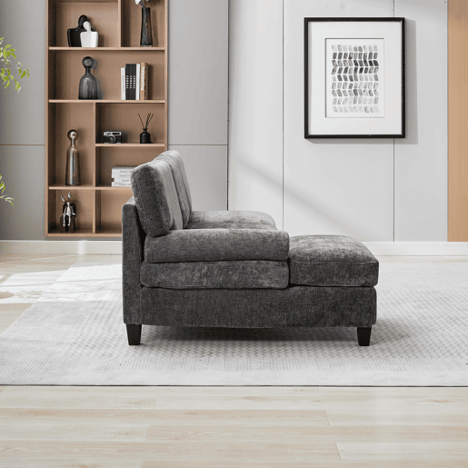 Sofá de 3 lugares 194x118x81 cm - Lateral, cama e lounge, para sala e quarto - Cinza