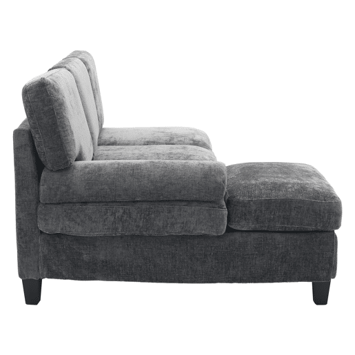 Sofá de 3 lugares 194x118x81 cm - Lateral, cama e lounge, para sala e quarto - Cinza