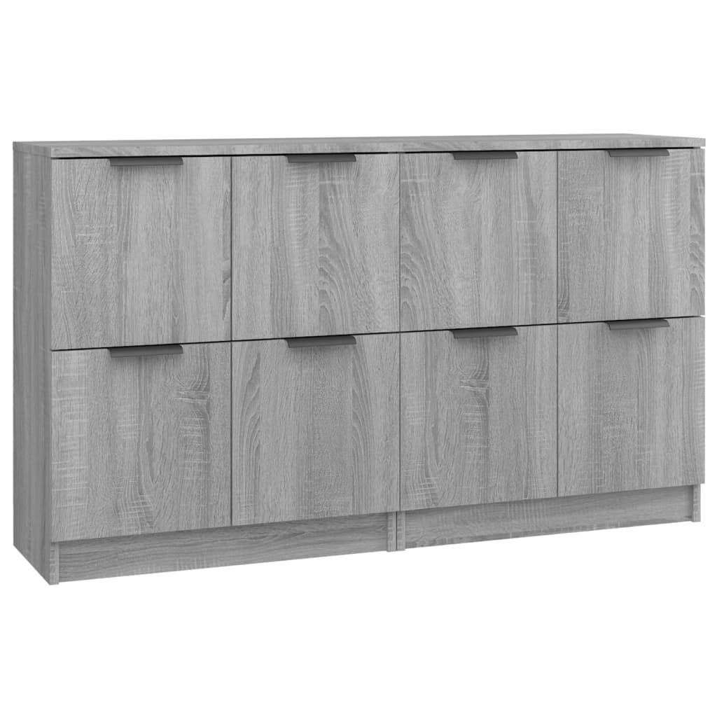Aparador - Mueble de almacenamiento 2 uds 60 Roble/ Gris