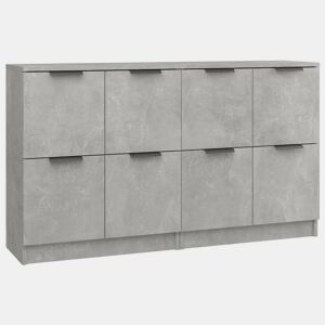 Aparadores - Bufetes - Móveis de apoio 2 pcs 60x30x70 cm madeira processada cinza cimento pt5128