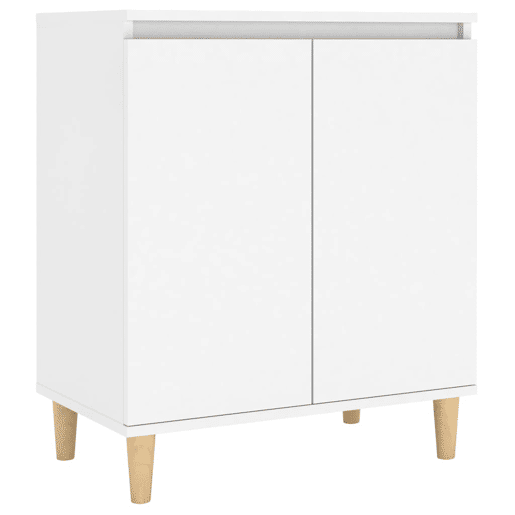 Aparador - Bufete - Móvei de apoio c pernas de madeira 60x35x70 cm contraplacado branco pt2112