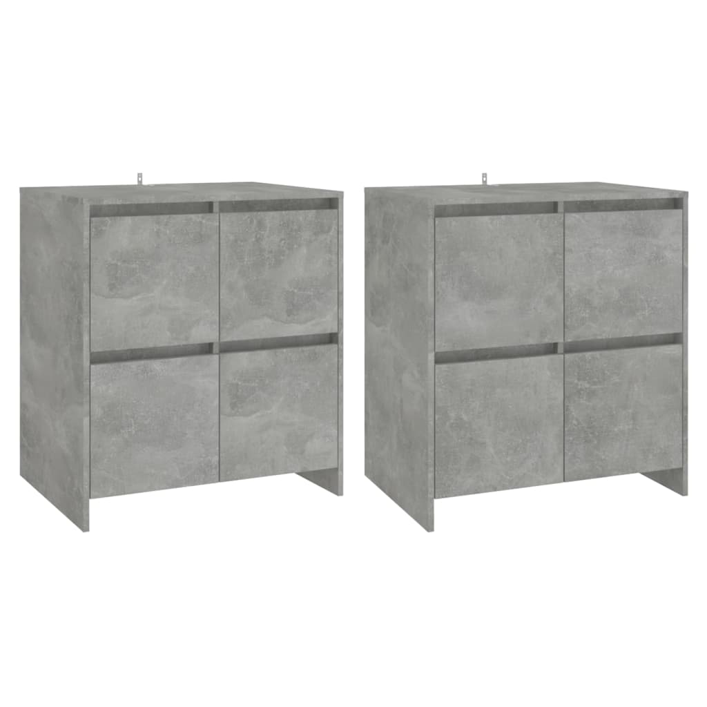 Aparador - Mueble de almacenamiento 2 uds 70 Gris
