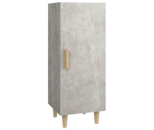 Aparador - mueble de almacenamiento de madera contrachapada gris hormigón 34,5x34x90 cm es2733