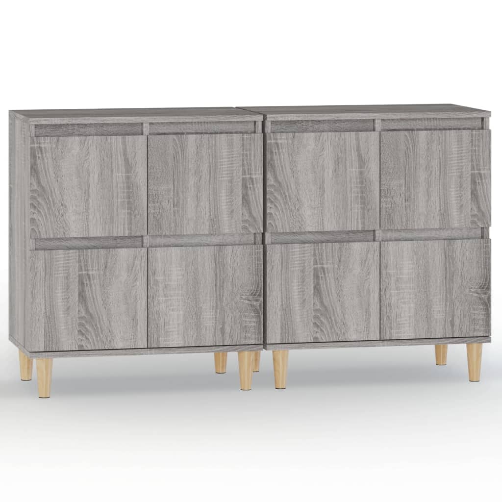 Aparador - Mueble de almacenamiento 2 uds 60 Roble/ Gris