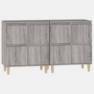 Aparadores - Bufetes - Móveis de apoio 2 pcs 60x35x70 cm derivados madeira cinza sonoma pt5143