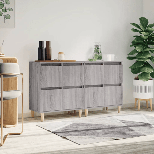 Aparadores - Bufetes - Móveis de apoio 2 pcs 60x35x70 cm derivados madeira cinza sonoma pt5143