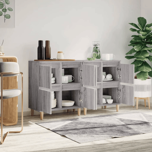 Aparadores - Bufetes - Móveis de apoio 2 pcs 60x35x70 cm derivados madeira cinza sonoma pt5143
