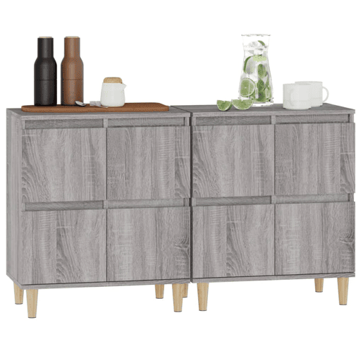 Aparadores - Bufetes - Móveis de apoio 2 pcs 60x35x70 cm derivados madeira cinza sonoma pt5143