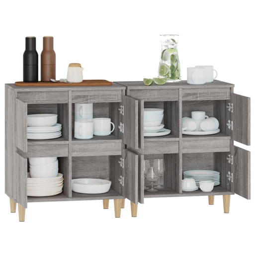 Aparadores - Bufetes - Móveis de apoio 2 pcs 60x35x70 cm derivados madeira cinza sonoma pt5143