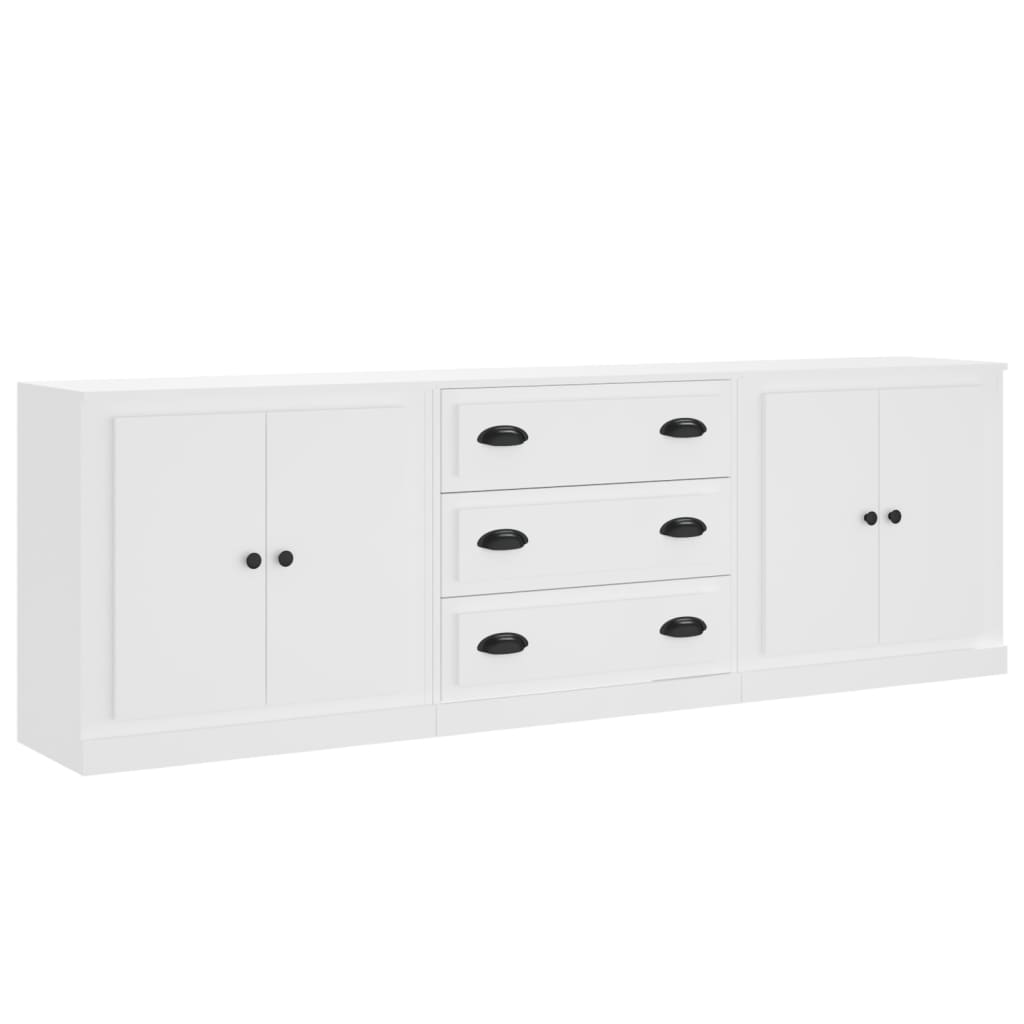 Aparador - Mueble de almacenamiento 3 uds 210 Blanco