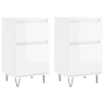 Aparadores - Bufetes - Móveis de apoio 2 pcs 40x35x70 cm deriv. de madeira branco brilhante pt5178