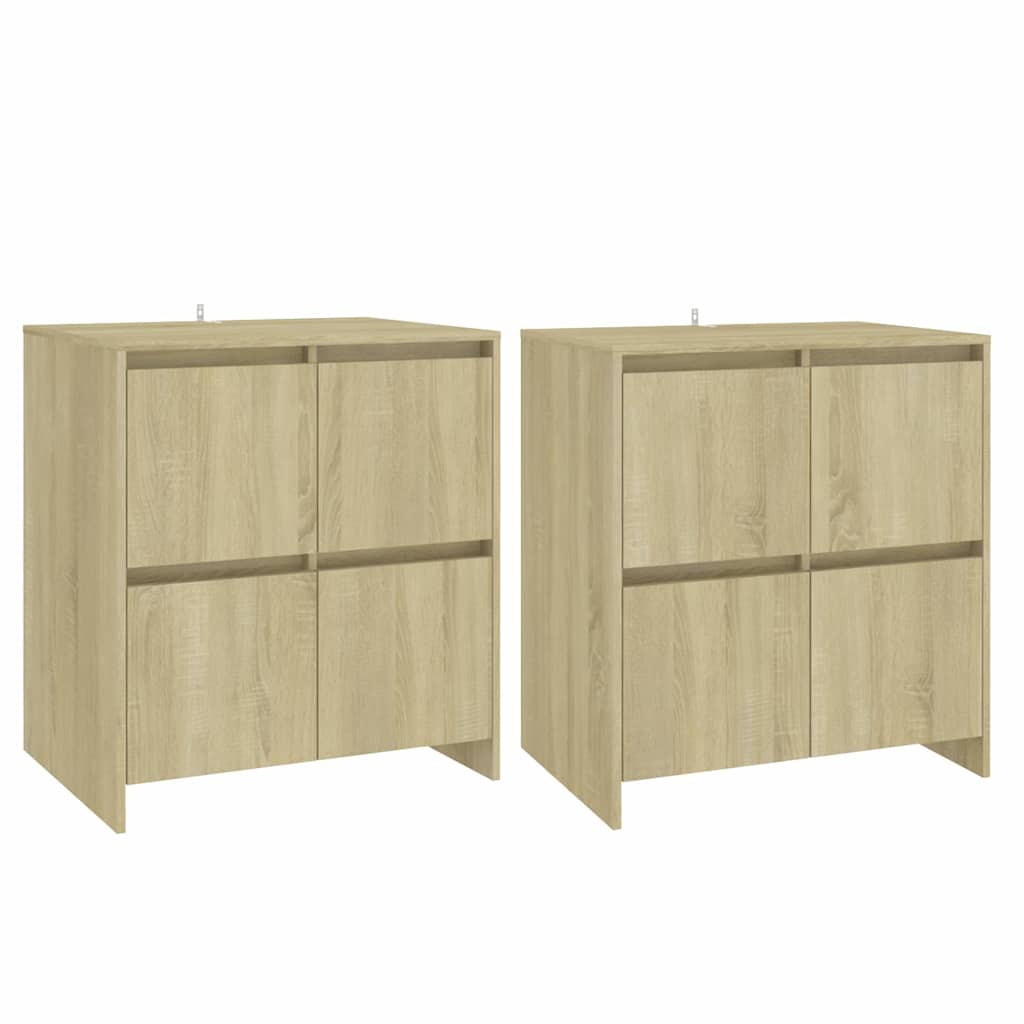 Aparador - Mueble de almacenamiento 2 uds 70 Madera Clara