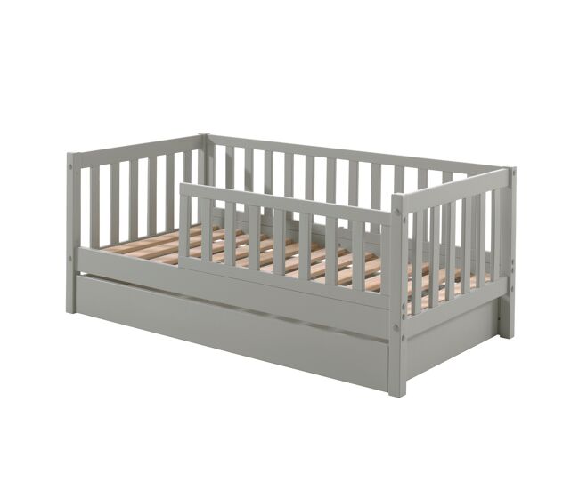Cama individual infantil toddler 76x148x60 gris