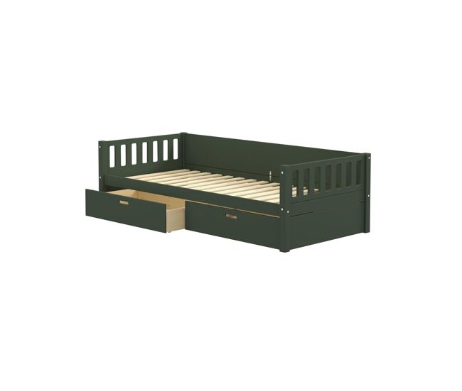 Cama individual infantil viggo 208x98x61 verde