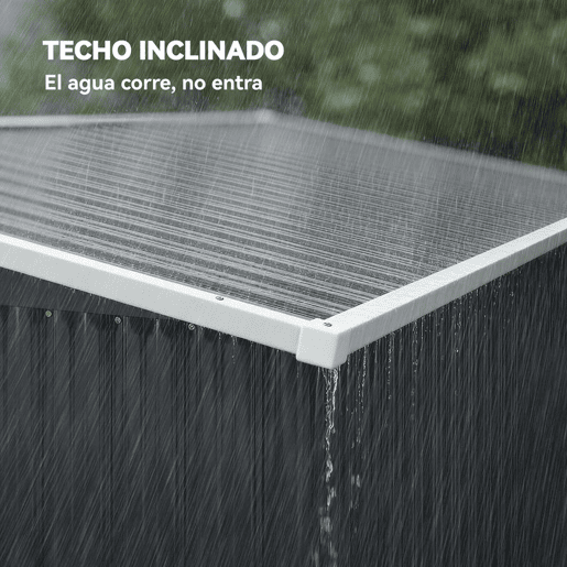 Outsunny Abrigo de Jardim 2,7 m² 234x132x185 cm Abrigo de Exterior Metálico com Três Portas Fechadura Telhado Inclinado e Ventilação para Armazenamento de Ferramentas Cinzento Outsunny Abrigo de Jardim 2,7 m² 234x132x185 cm Abrigo de Exterior Metálico com Três Portas Fechadura Telhado Inclinado e Ventilação para Armazenamento de Ferramentas Cinzento