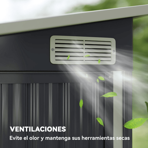 Outsunny Abrigo de Jardim 2,7 m² 234x132x185 cm Abrigo de Exterior Metálico com Três Portas Fechadura Telhado Inclinado e Ventilação para Armazenamento de Ferramentas Cinzento Outsunny Abrigo de Jardim 2,7 m² 234x132x185 cm Abrigo de Exterior Metálico com Três Portas Fechadura Telhado Inclinado e Ventilação para Armazenamento de Ferramentas Cinzento