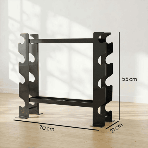 SPORTNOW Suporte para Halteres de 4 Níveis Estante de Armazenamento de Pesos em Aço Resistente para Halteres Kettlebells para Treino em Ginásio Casa Carga 200 kg 70x21x55 cm Preto
