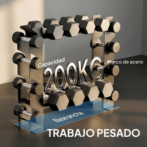 SPORTNOW Suporte para Halteres de 4 Níveis Estante de Armazenamento de Pesos em Aço Resistente para Halteres Kettlebells para Treino em Ginásio Casa Carga 200 kg 70x21x55 cm Preto