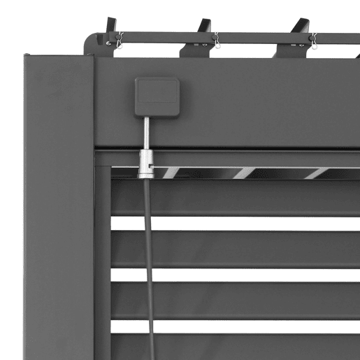 Pérgola bioclimática de alumínio encostada 3x4m + 3 persianas 1.3m Antracite - 391x301x250 cm