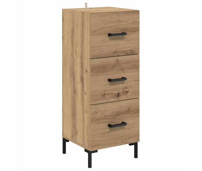 Aparador - mueble de almacenamiento roble artesanal 34,5 x 34 x 90 cm madera de ingeniería es4875