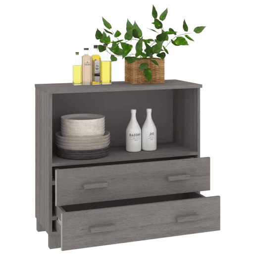 Aparador - Bufete - Móvei de apoio HAMAR 85x35x80 cm pinho maciço cinza-claro pt4113