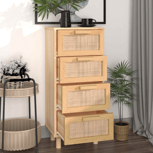 Aparador - Bufete - Móvei de apoio 40x30x90 cm pinho maciçovime natural castanho pt4779