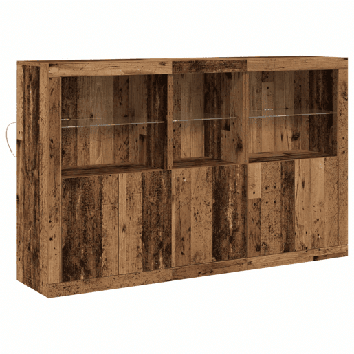 Aparador - Bufete - Móvei de apoio LED Madeira antiga 162 x 37 x 100 cm pt4149