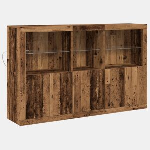Aparador - Bufete - Móvei de apoio LED Madeira antiga 162 x 37 x 100 cm pt4149