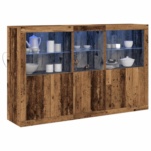 Aparador - Bufete - Móvei de apoio LED Madeira antiga 162 x 37 x 100 cm pt4149