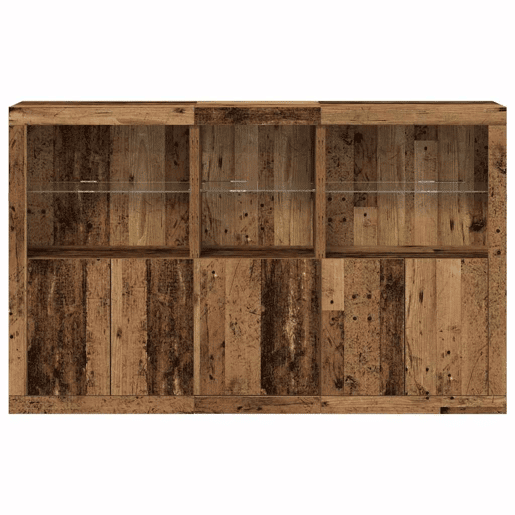 Aparador - Bufete - Móvei de apoio LED Madeira antiga 162 x 37 x 100 cm pt4149