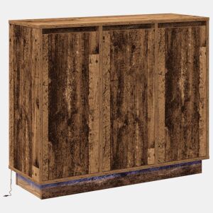 Aparador - Bufete - Móvei de apoio LED Madeira antiga 90 x 32 x 75 cm Madeira processada pt4168