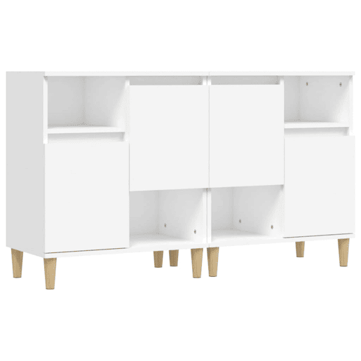 Aparadores - Bufetes - Móveis de apoio 2 pcs 60x35x70 cm derivados de madeira branco pt5112