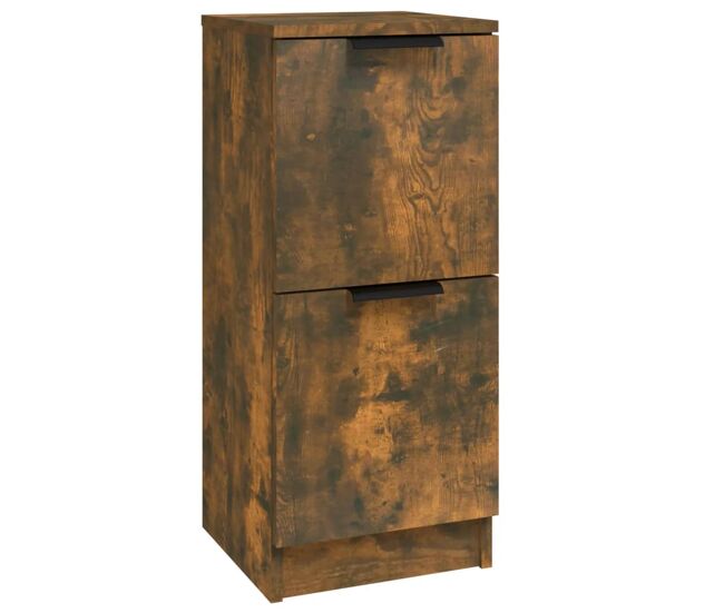 Aparador - mueble de almacenamiento madera contrachapada color roble ahumado 30x30x70 cm es4228