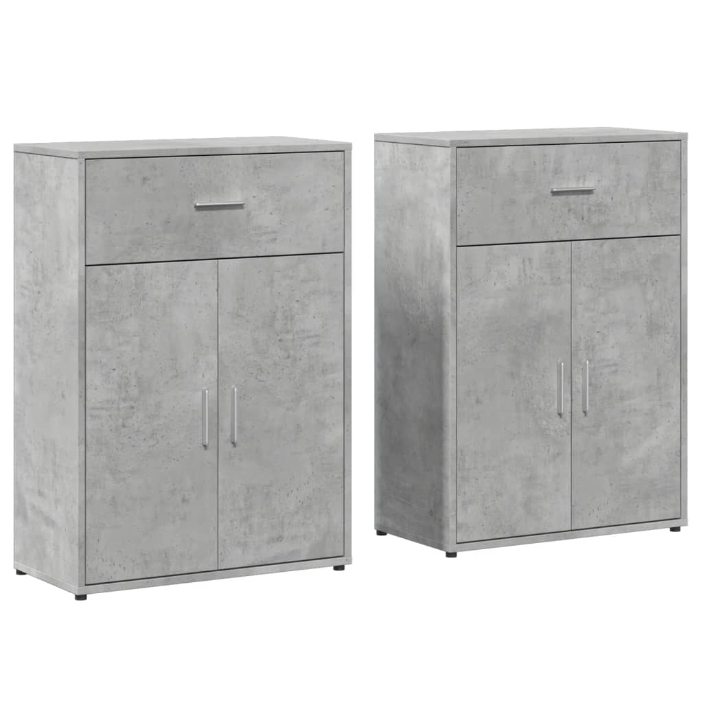 Aparador - Mueble de almacenamiento 2 uds 60 Gris