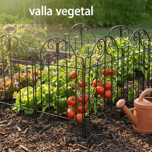 Outsunny Conjunto de 4 Cercas de Jardim em Metal 125x57 cm Cercas Decorativas com Design Arqueado Resistente e Fácil de Instalar para Horta Pátio Terraço Relva Preto