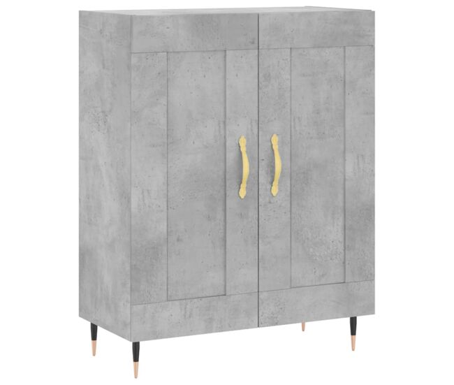 Aparador - mueble de almacenamiento de madera de ingeniería gris hormigón 69,5x34x90 cm es3351