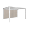 Pérgola bioclimática em alumínio e aço 3x4m + estore 4m Branco - 392x292x224 cm
