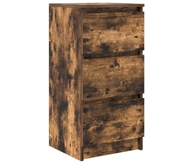 Aparador - mueble de almacenamiento roble ahumado 37,5x35x76 cm madera de ingeniería es4848