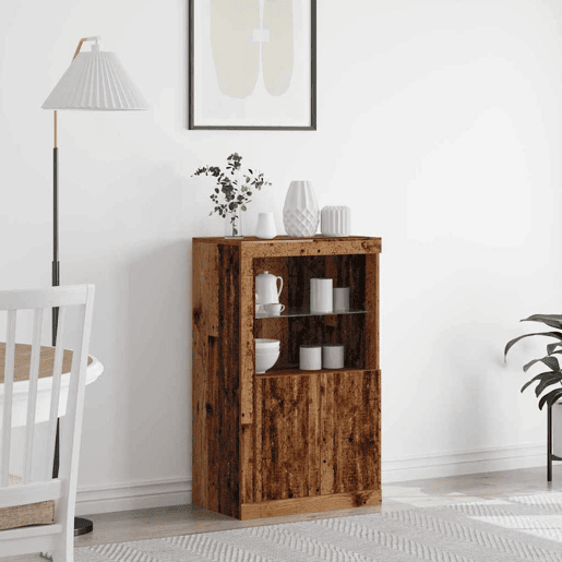Aparador - Bufete - Móvei de apoio LED Madeira antiga 60,5 x 37 x 100 cm pt4164