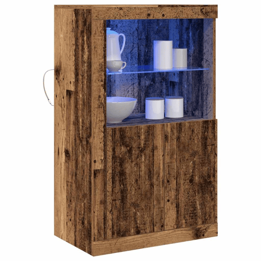 Aparador - Bufete - Móvei de apoio LED Madeira antiga 60,5 x 37 x 100 cm pt4164