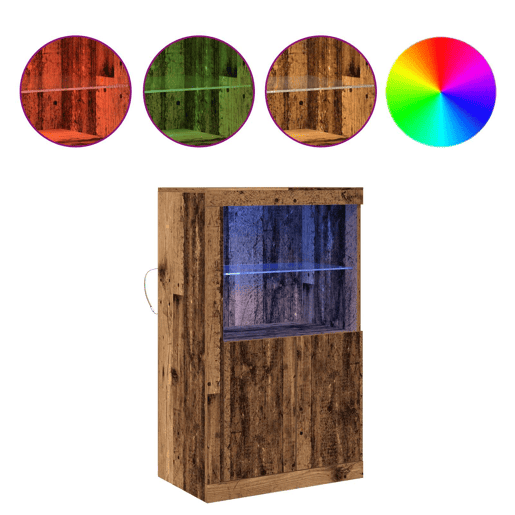 Aparador - Bufete - Móvei de apoio LED Madeira antiga 60,5 x 37 x 100 cm pt4164