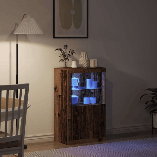 Aparador - Bufete - Móvei de apoio LED Madeira antiga 60,5 x 37 x 100 cm pt4164