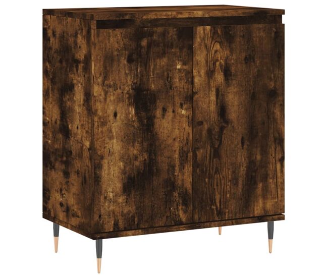 Aparador - mueble de almacenamiento madera contrachapada color roble ahumado 60x35x70 cm es4249