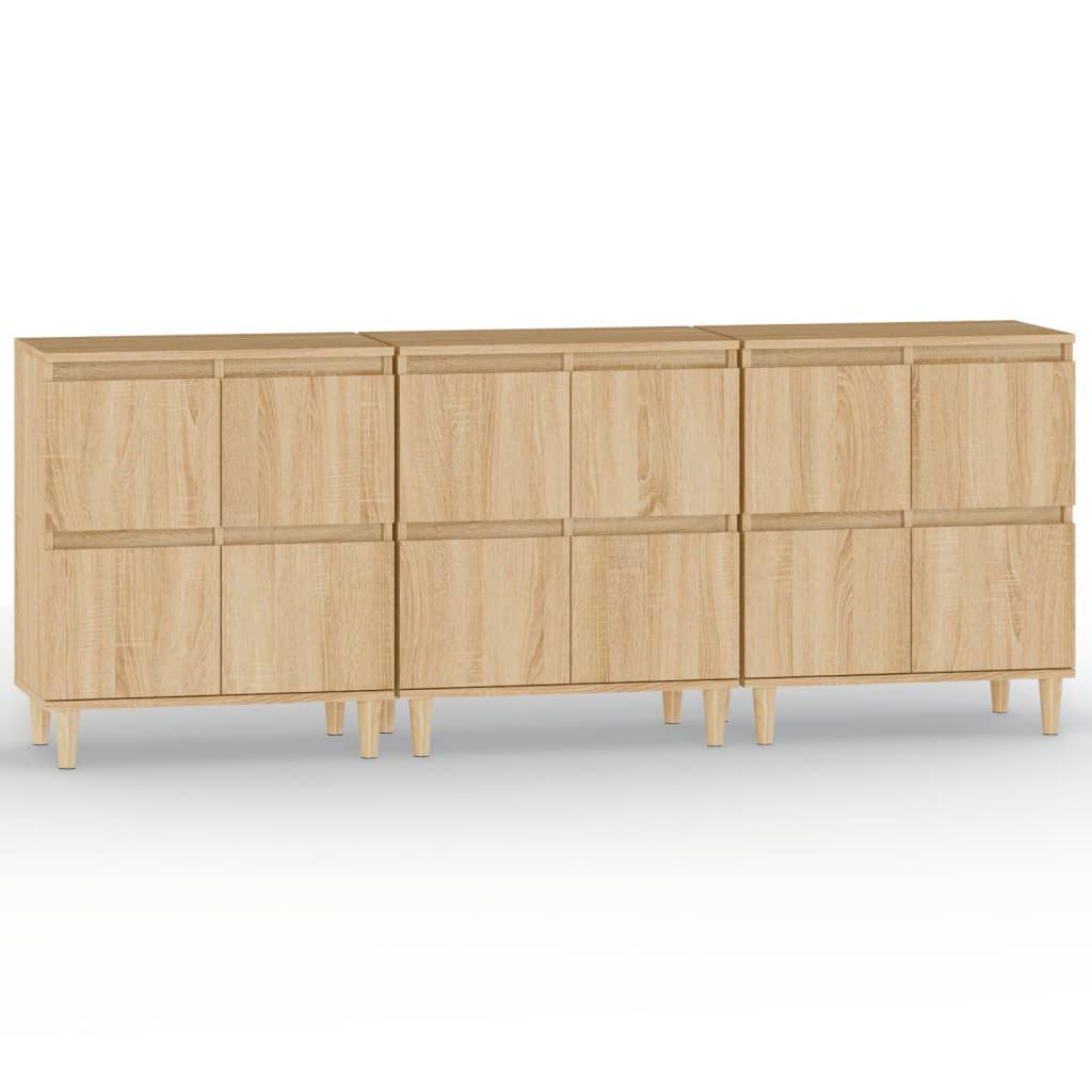 Aparador - Mueble de almacenamiento 3 uds 60 Madera Clara