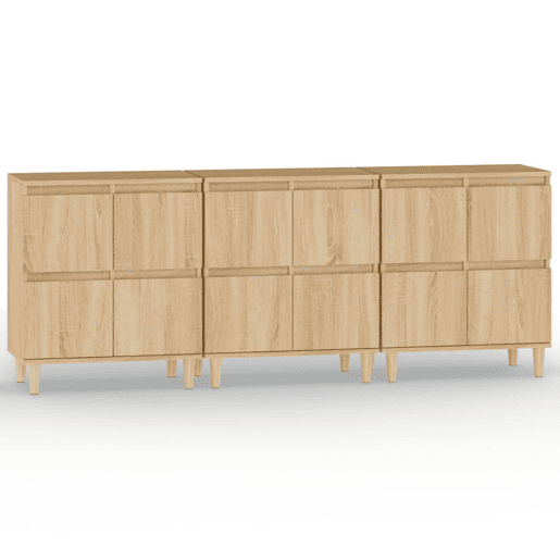 Aparadores - Bufetes - Móveis de apoio 3 pcs 60x35x70 cm derivados madeira carvalho sonoma pt5322