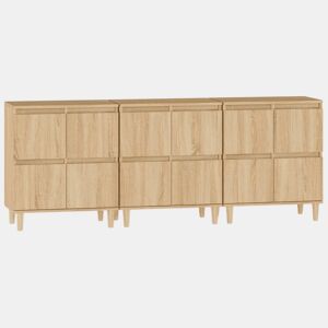Aparadores - Bufetes - Móveis de apoio 3 pcs 60x35x70 cm derivados madeira carvalho sonoma pt5322