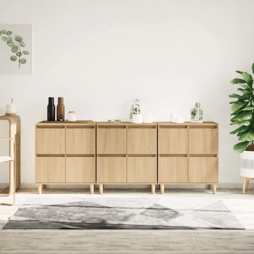 Aparadores - Bufetes - Móveis de apoio 3 pcs 60x35x70 cm derivados madeira carvalho sonoma pt5322