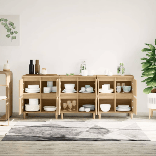 Aparadores - Bufetes - Móveis de apoio 3 pcs 60x35x70 cm derivados madeira carvalho sonoma pt5322
