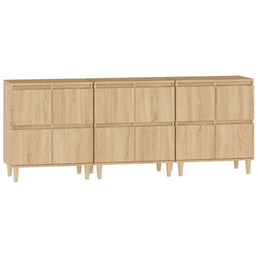 Aparadores - Bufetes - Móveis de apoio 3 pcs 60x35x70 cm derivados madeira carvalho sonoma pt5322