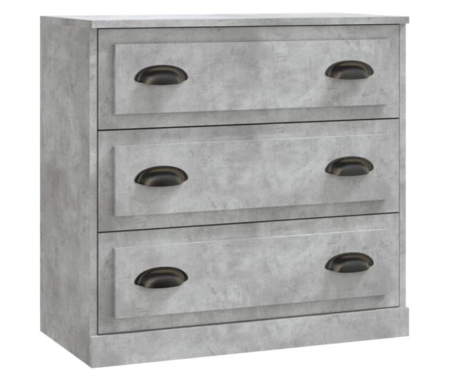 Aparador - mueble de almacenamiento de madera contrachapada gris hormigón 70x35,5x67,5 cm es2831